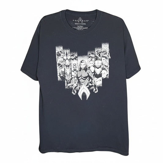 Velouria Vintage black 100% cotton DC Comics Aquaman graphic t-shirt with white character print