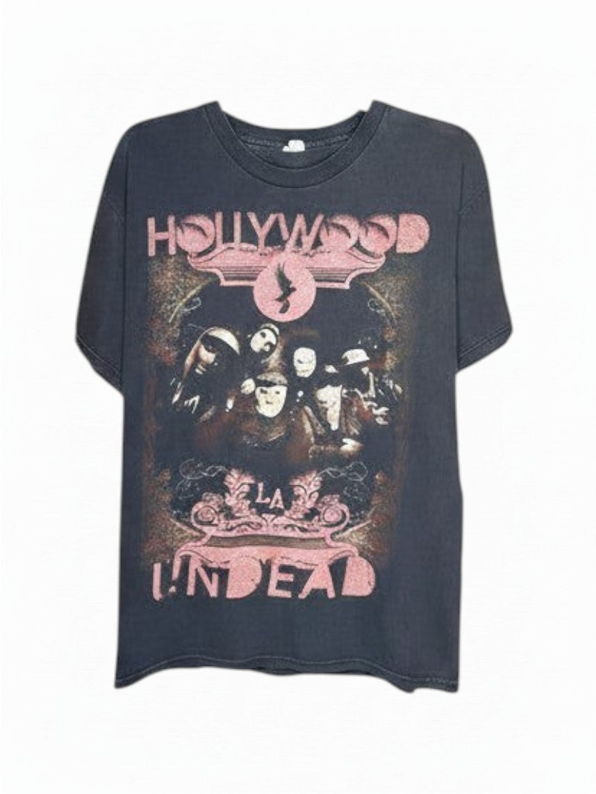 Velouria Vintage sort Hollywood Undead Endless Summer Tour t-skjorte i bomull fra 2011 med grafisk trykk