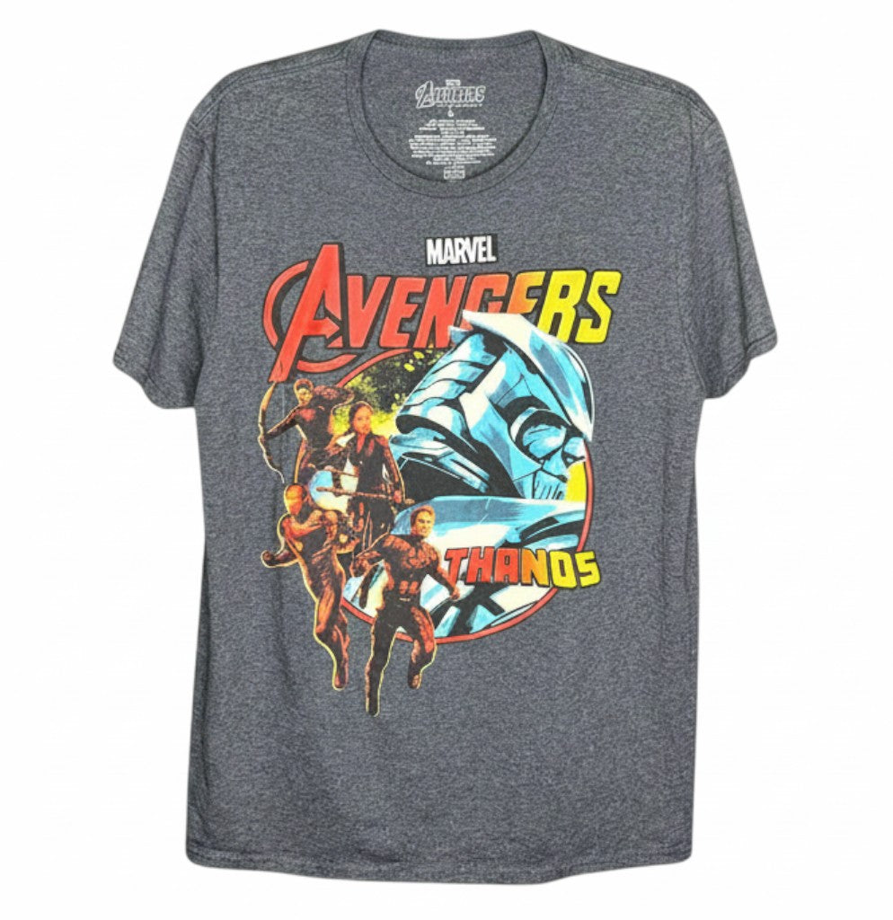 Velouria Vintage grey Marvel The Avengers graphic t-shirt in cotton polyester blend with Thanos print