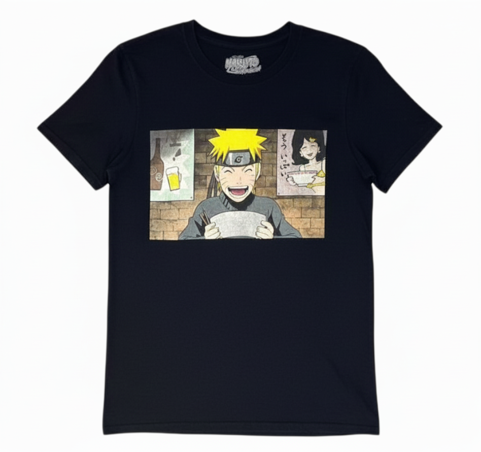 Velouria Vintage black 2007 Naruto Shippuden Ramen Shop graphic t-shirt made of 100% cotton
